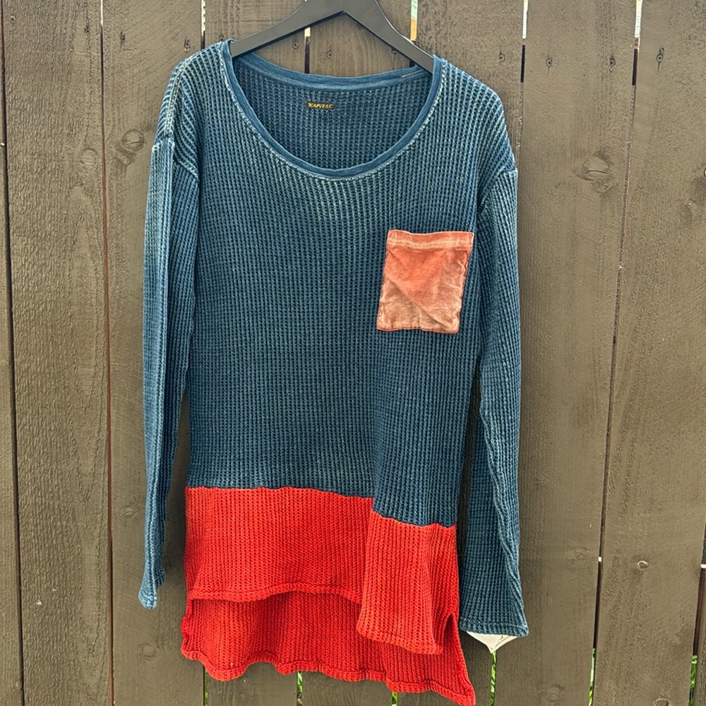 Kapital long sleeve waffle knit shirt.